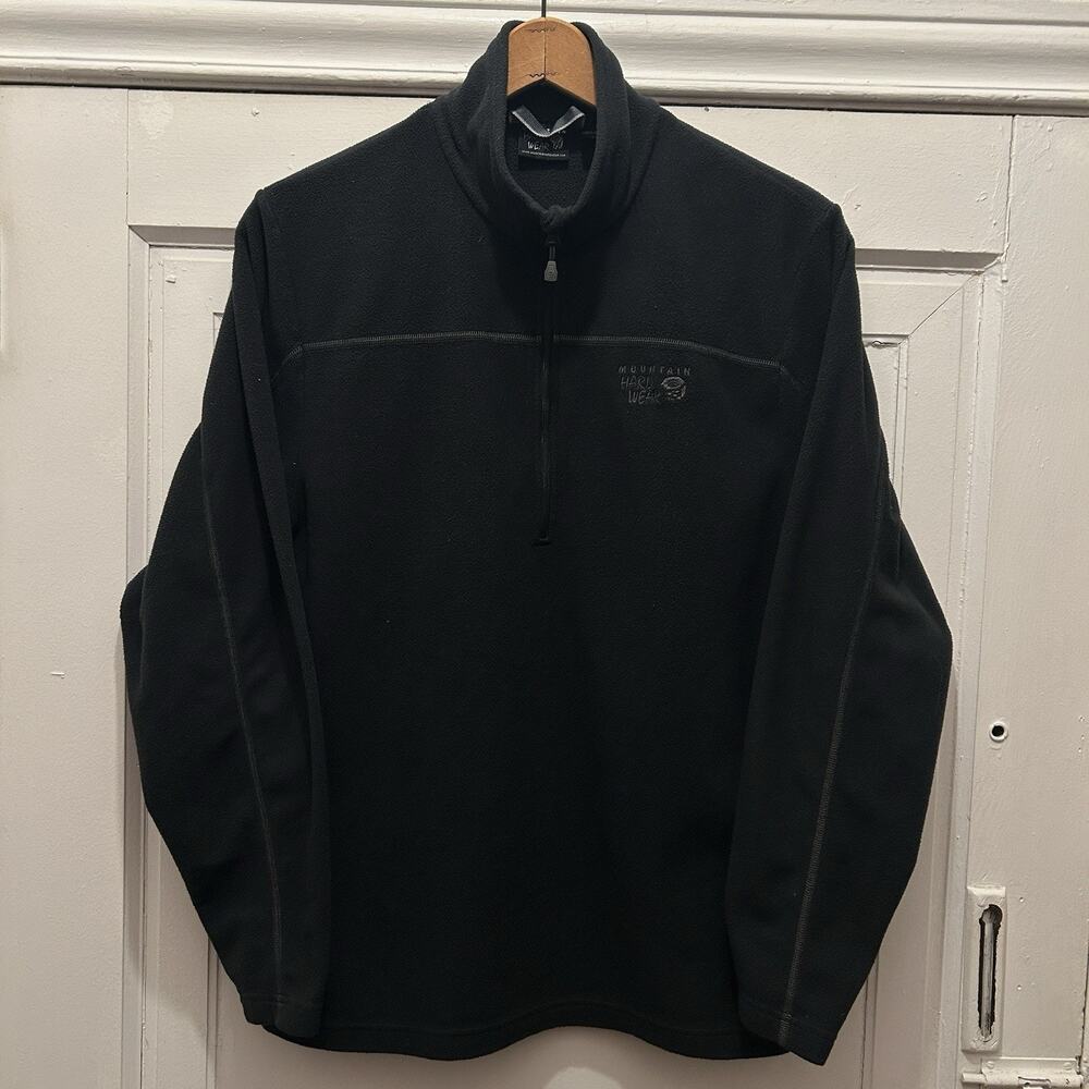 Mountain Hardwear Men's Fleece 1/2 Zip Microchill Pullover Sweater Large Black